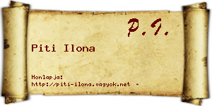 Piti Ilona névjegykártya